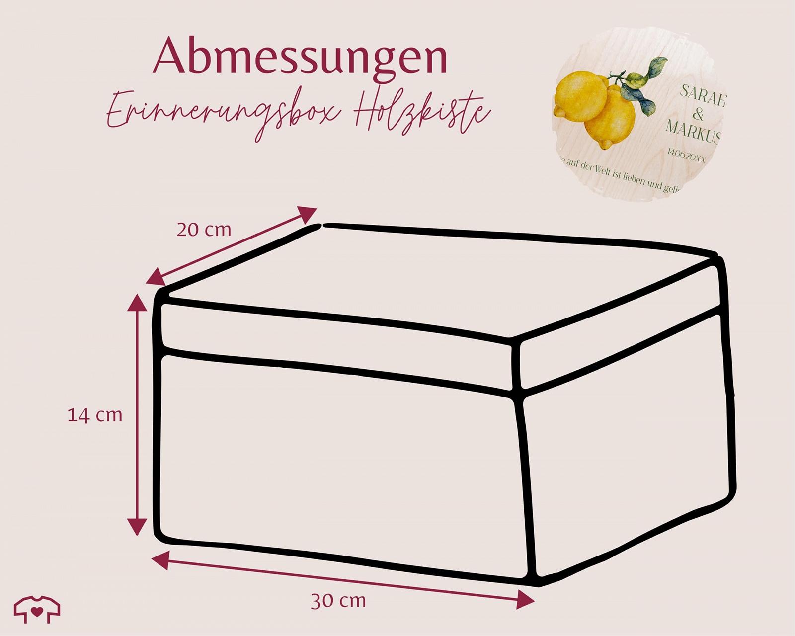 Дерев'яна коробка для пам'ятних речей Lemons 30 x 20 x 14 см Весільна, фото №2