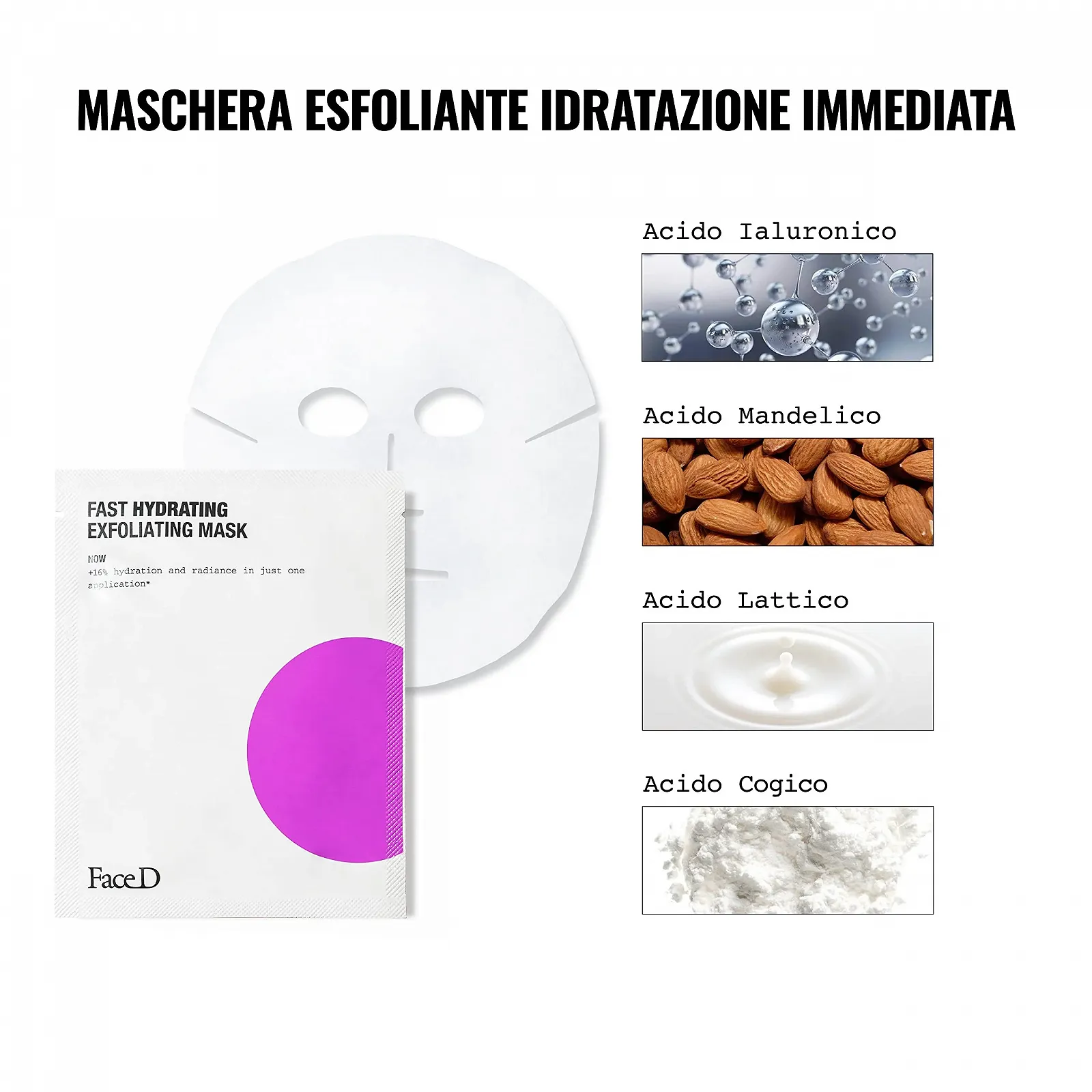 Маска для обличчя FaceD Зволожуюча Anti-Ageing з миттєвим ефектом, фото №4