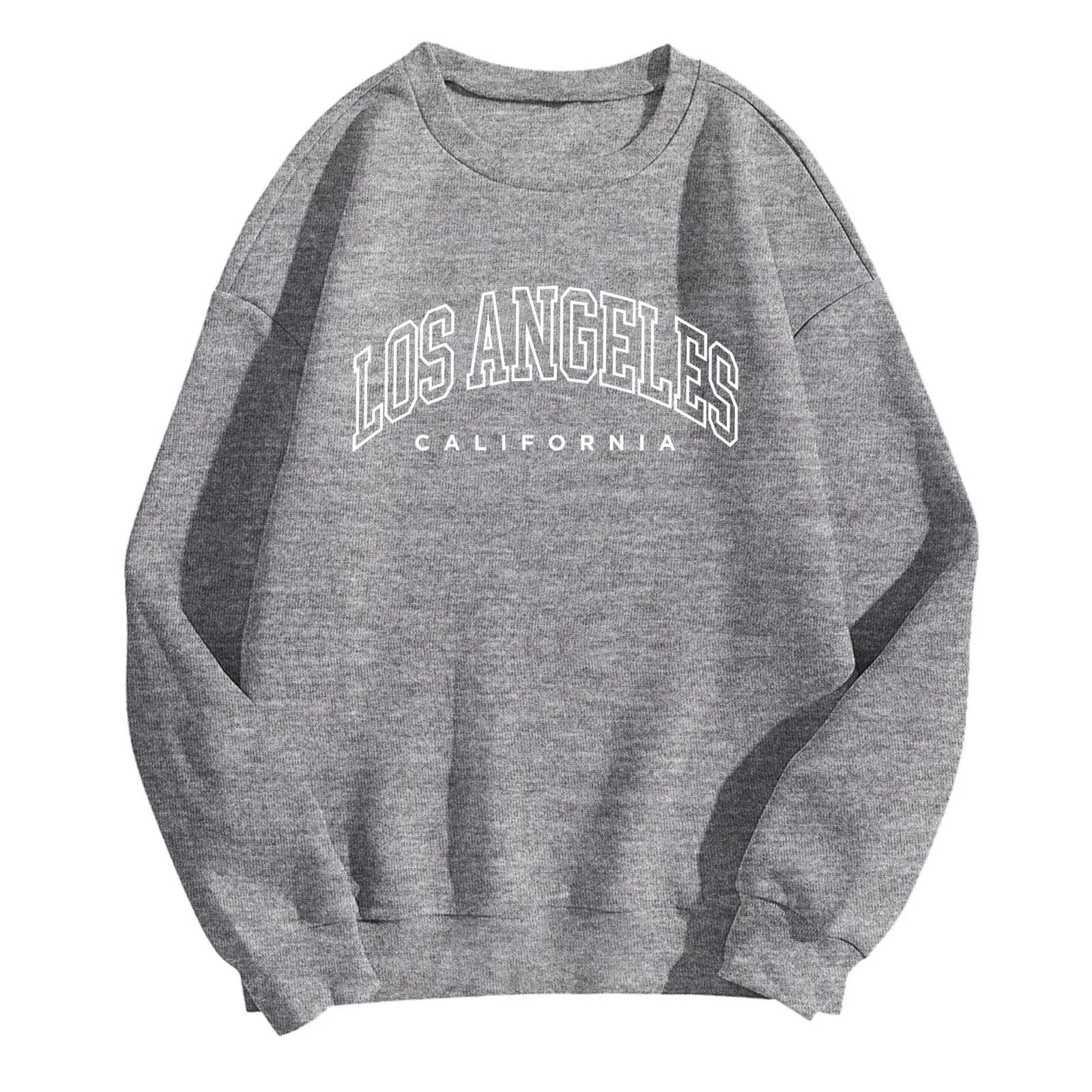 Женская Толстовка с принтом Los Angeles, College Backwoods, с длинными рукавами, однотонные худи с мультяшной графикой, круглый вырез, California Vintage, осенняя одежда с буквенным принтом, мягкая, комфортная Y2K, фото №1