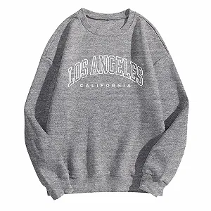 Женская Толстовка с принтом Los Angeles, College Backwoods, с длинными рукавами, однотонные худи с мультяшной графикой, круглый вырез, California Vintage, осенняя одежда с буквенным принтом, мягкая, комфортная Y2K - Фото 1