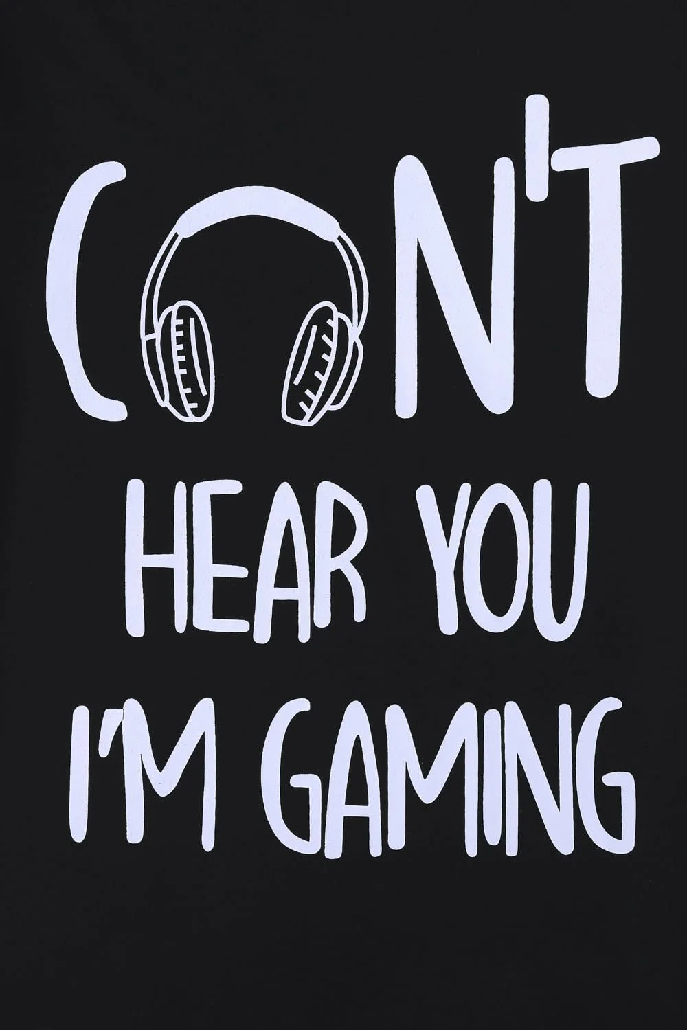 Піжама Бавовняна Довга Can't Hear You're Gaming Чорний для хлопчиків, фото №2