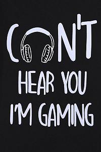 Пижама Хлопковая Длинная Can't Hear You're Gaming Черный для мальчиков synthetic.ua - Фото 1