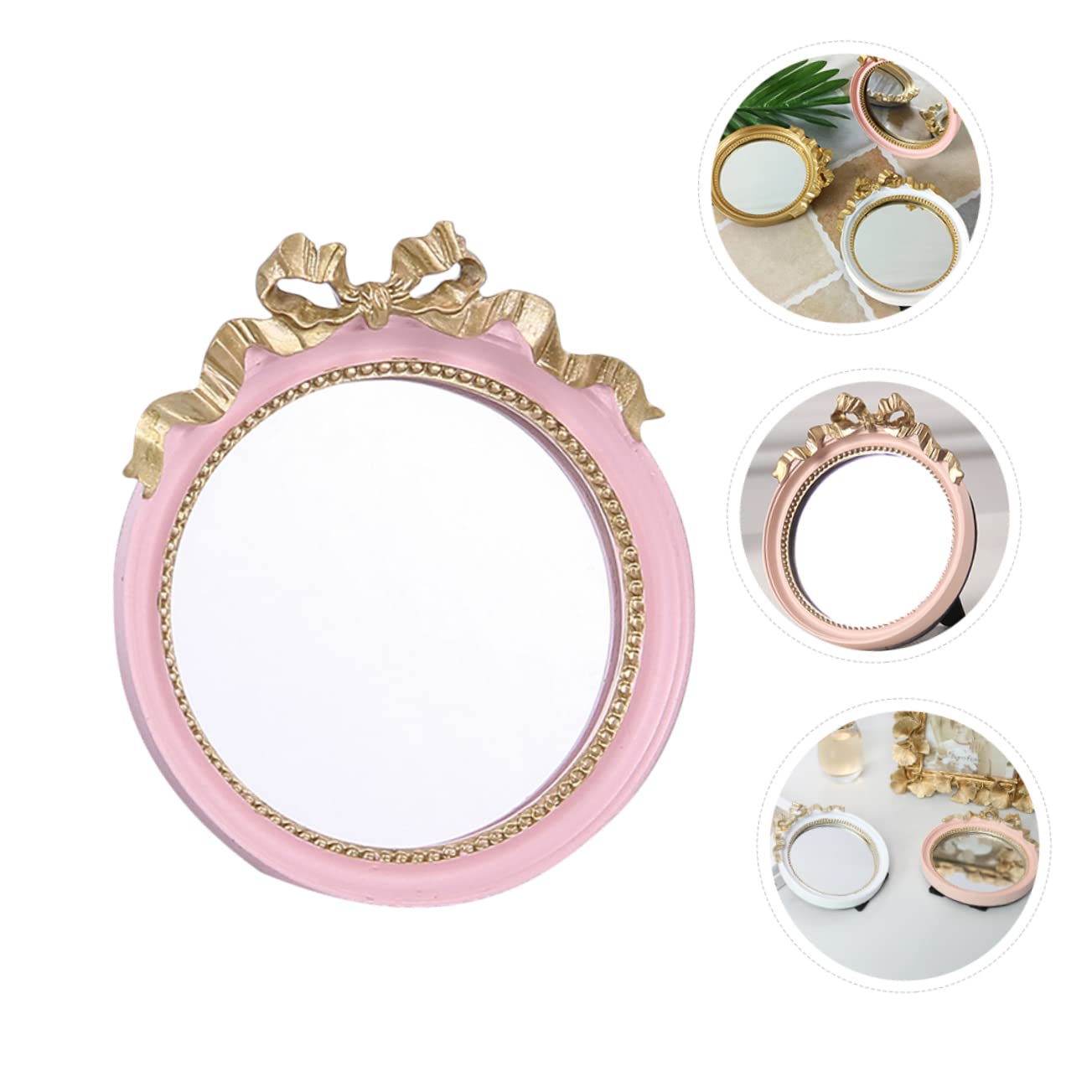 Дзеркало Angoily Європейський стиль Ретро Ручне дзеркало Рожевий, фото №6