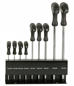 Набір Г-подібних ключів з Т-подібною рукояткою SW-STAHL 31660L, T-профіль, T10-T50, 9 предметів - Фото 1