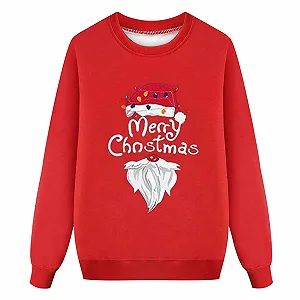 Женский Свитер Generisch Рождественский O-образный вырез Длинный рукав 2025 - Фото 1