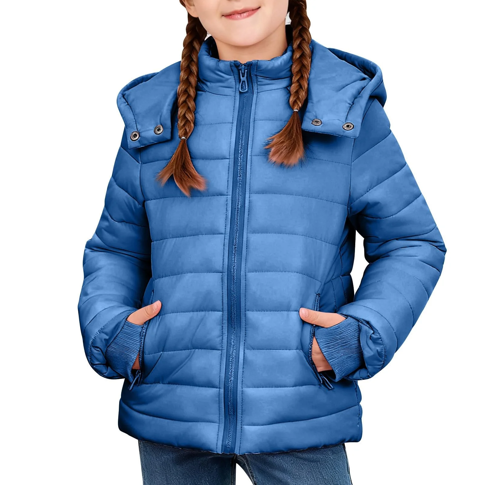 Куртка стеганая Generisch, легкая пуховая куртка, детская куртка-пуховик с капюшоном, детские куртки, короткая детская зимняя куртка, зимнее пальто для девочек, классическая теплая короткая куртка, зимняя элегантная куртка с капюшоном, фото №2