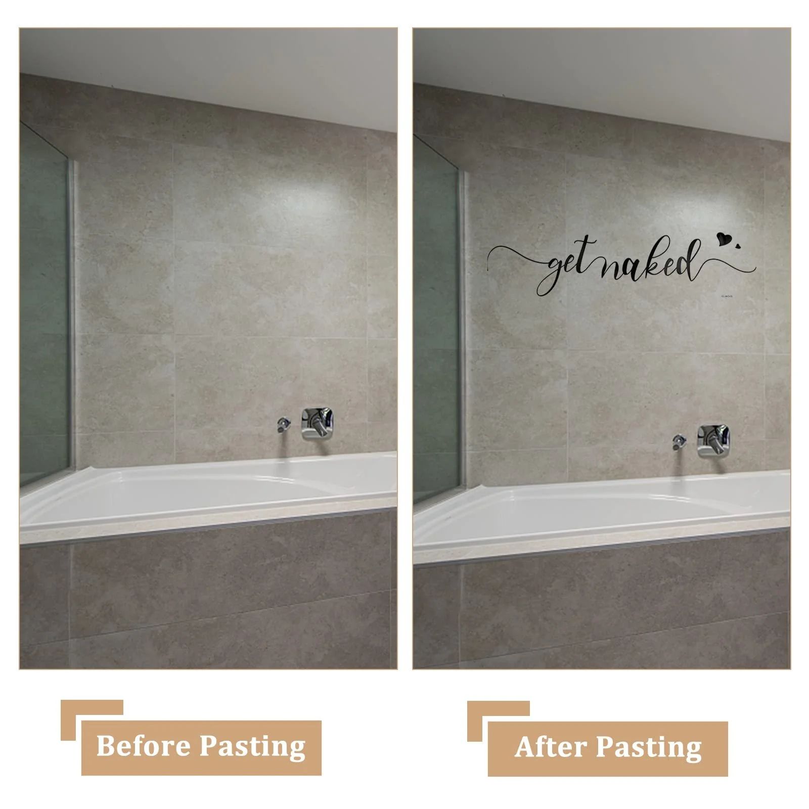 Наклейка на стіну SUPERDANT Get Naked Вінілова Чорна 28 x 97 см, фото №6