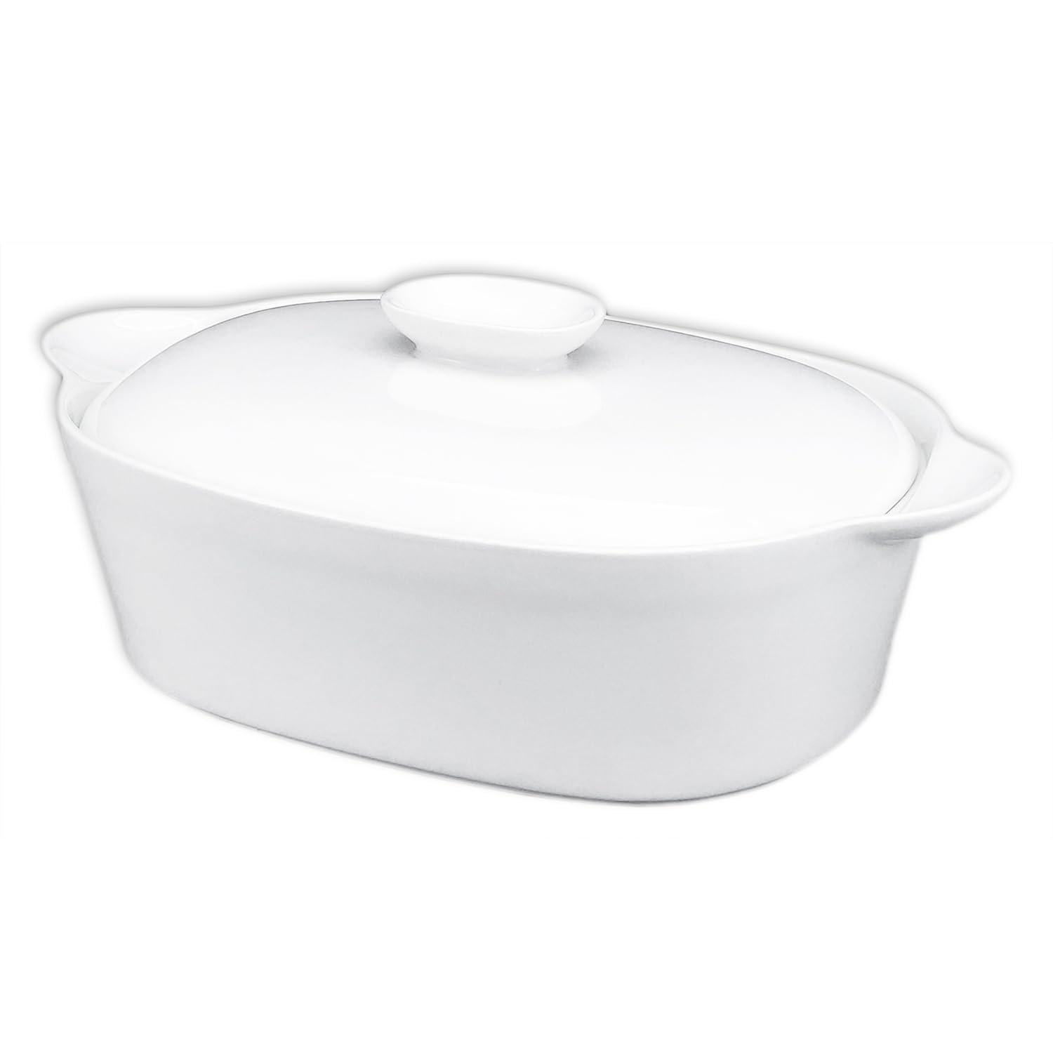 Гусятниця для запікання керамічна з кришкою 32,5 см 1900 мл біла, фото №1 Гусятниця для запікання керамічна з кришкою 32,5 см 1900 мл біла, фото №1