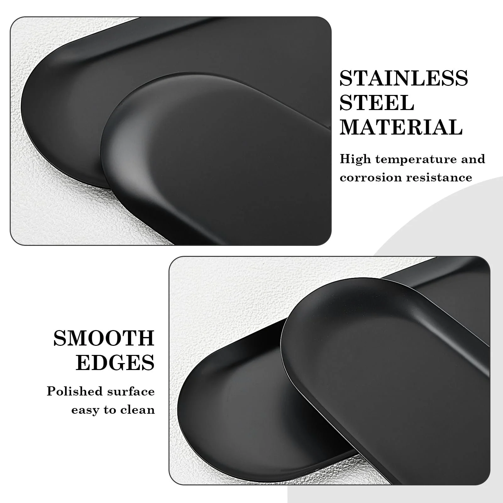 Набор декоративных подносов 2шт. Овальный Черный, фото №3 Набор декоративных подносов 2шт. Овальный Черный, фото №3