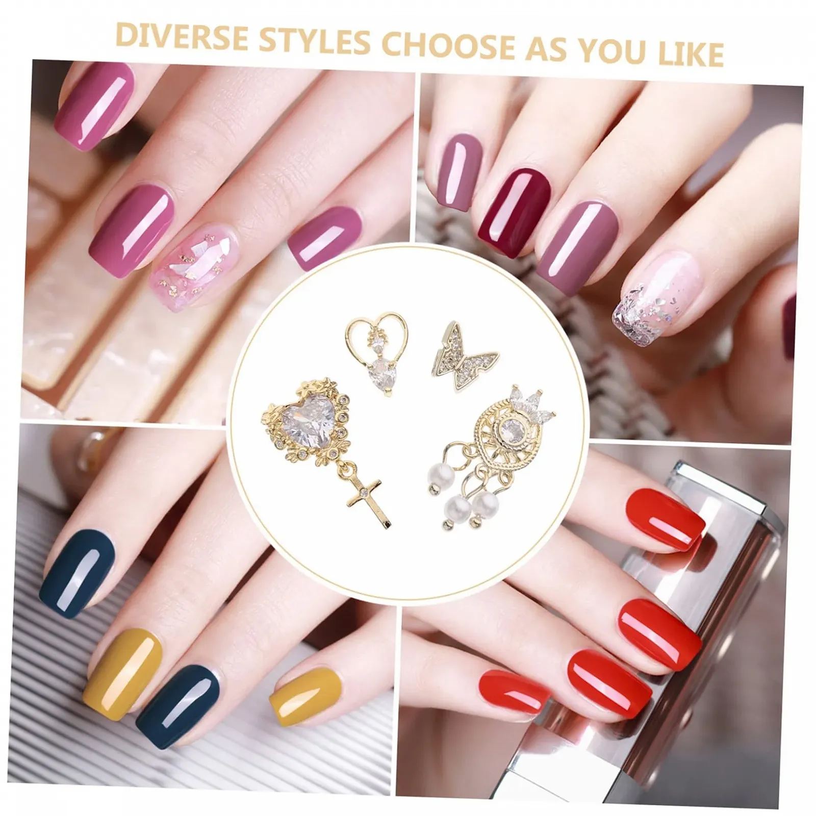 Підвіски для нігтів MERRYHAPY, вишукані прикраси, фото №5