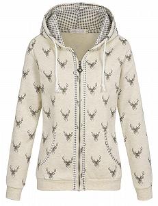 Купить Кофта Женская Hailys Ha44ni Толстовка на молнии Oktoberfest с принтом оленя - Фото 1 Кофта Женская Hailys Ha44ni Толстовка на молнии Oktoberfest с принтом оленя - Фото 1