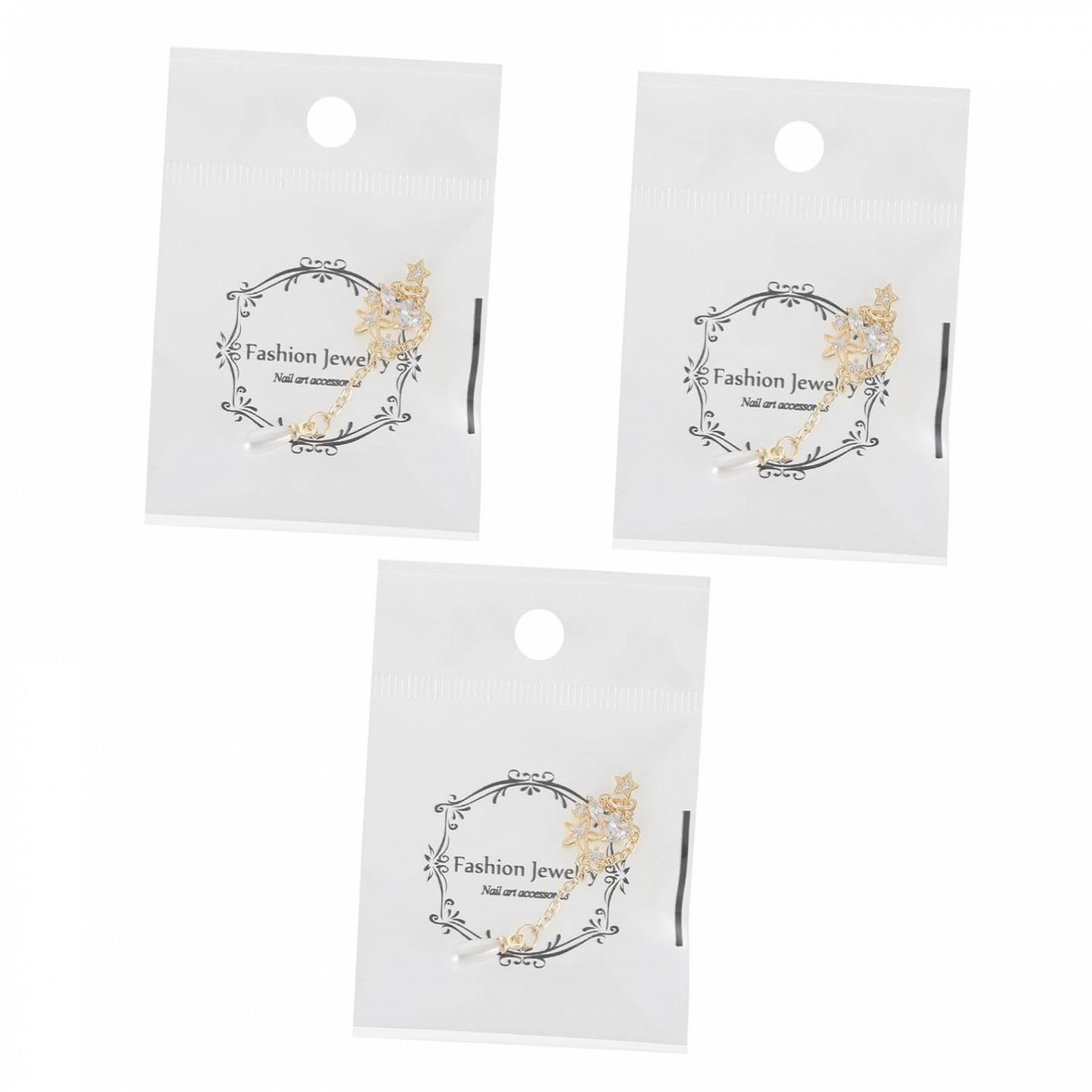 Ланцюжок Ювелірний Золотий з Перловим Підвісом для Дизайну Нігтів, фото №1