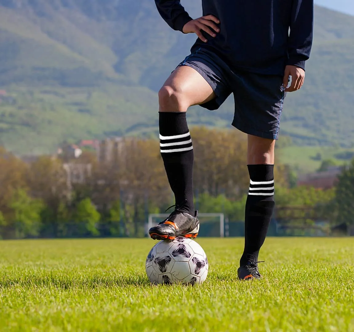 4 пари гольфів до коліна Розмір 6-11 Три смужки Шкарпетки для роликових ковзанів, фото №4