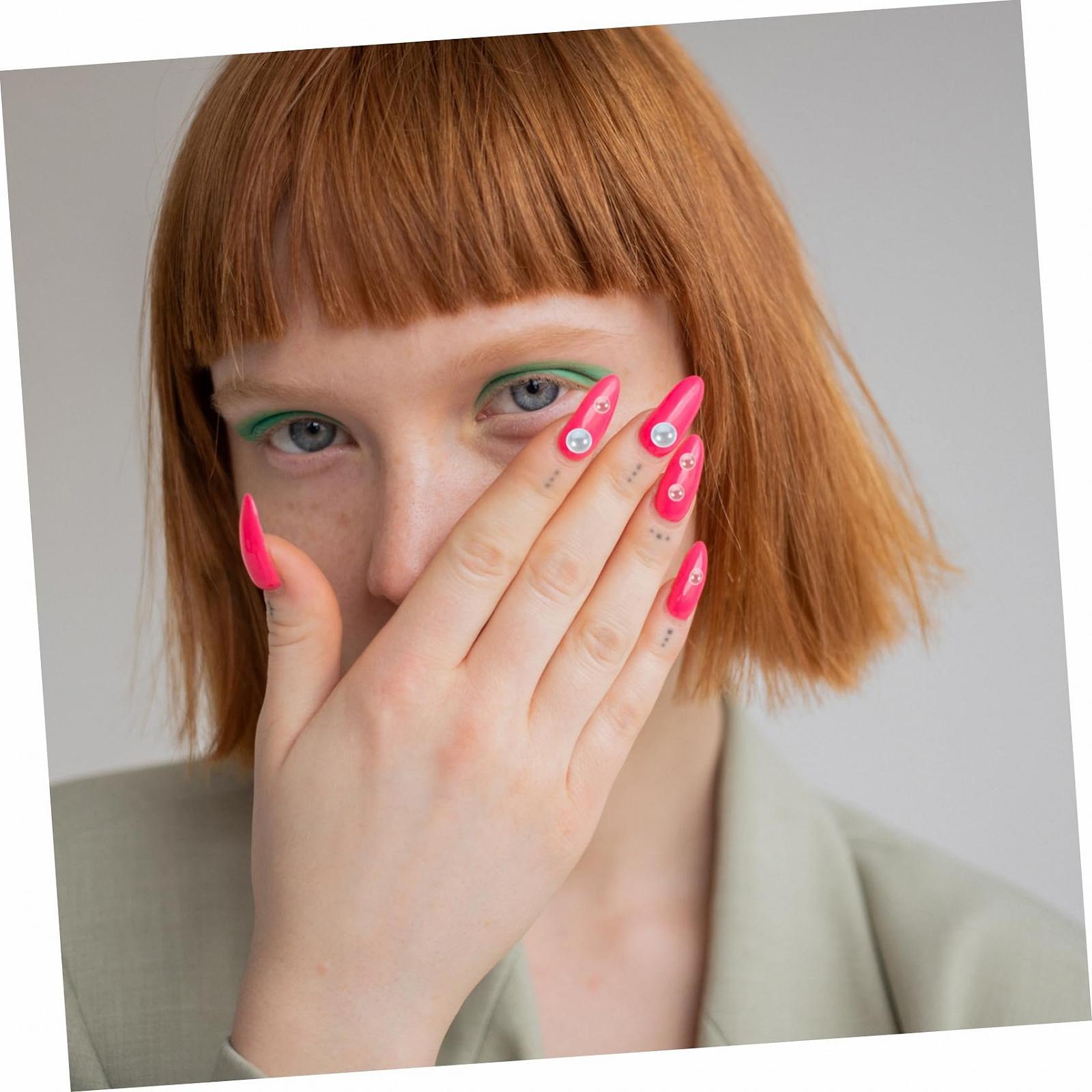 Подвеска для ногтей NUOBESTY Стразы фиолетовые, кабошоны, искусственные жемчужные бусины, полусферические бусины для маникюра, жемчуг, непористые наклейки для ногтей ABS, 1 коробка, фото №6