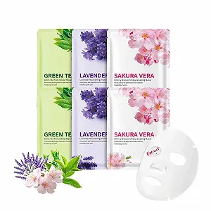 Тканинна маска Набір Altherona 6 шт Чайний лист, Лаванда та Квітка вишні - Фото 1