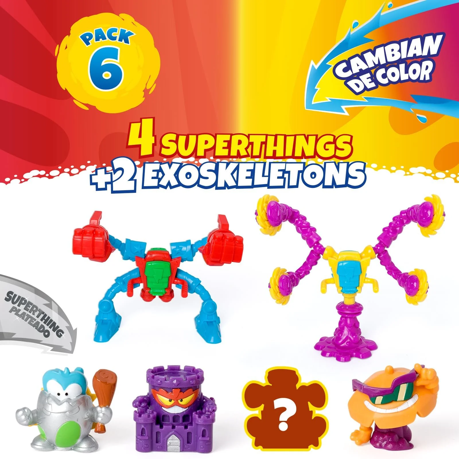 Ігровий набір Superthings Mutant Battle 6 Pack 4 фігурки та 2 екзоскелети, фото №2