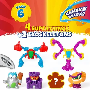 Ігровий набір Superthings Mutant Battle 6 Pack 4 фігурки та 2 екзоскелети synthetic.ua - Фото 1