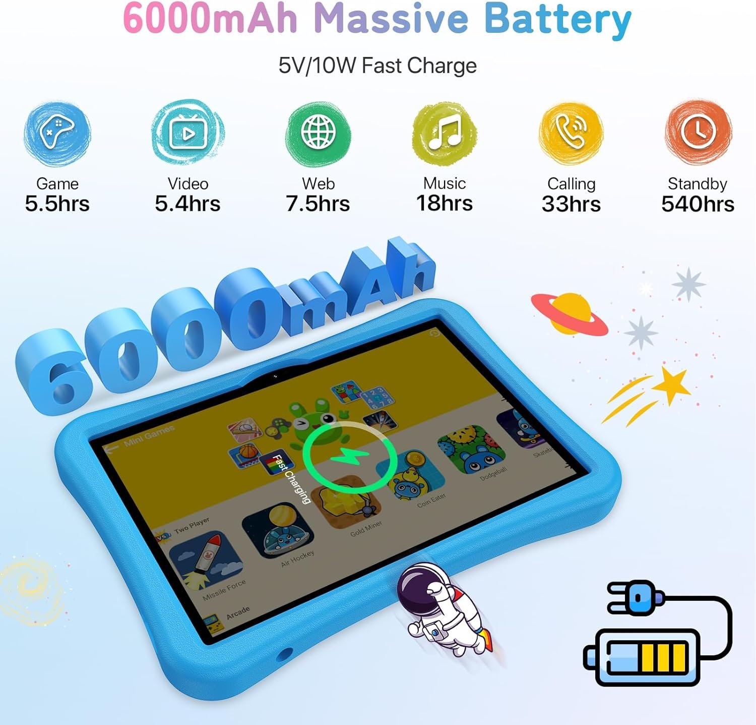 Планшет 10" UMIDIGI G5 (4+4)/128 ГБ 4G 2-SIM 8 ядер Android 13 6000 mAh Сірий, фото №9