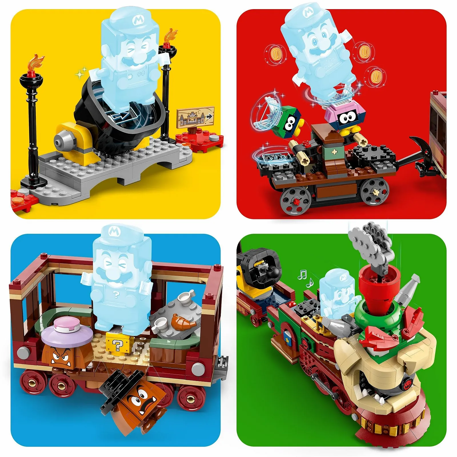Поезд LEGO Super Mario The Bowser Express Train - Интерактивная игрушка с 2 железнодорожными станциями и 6 фигурками, Брат-молот, Бумм-бумм, 2 Гумбы и 2 Пара-точки - Подарок для мальчиков и девочек от 9 лет - 71437, фото №5