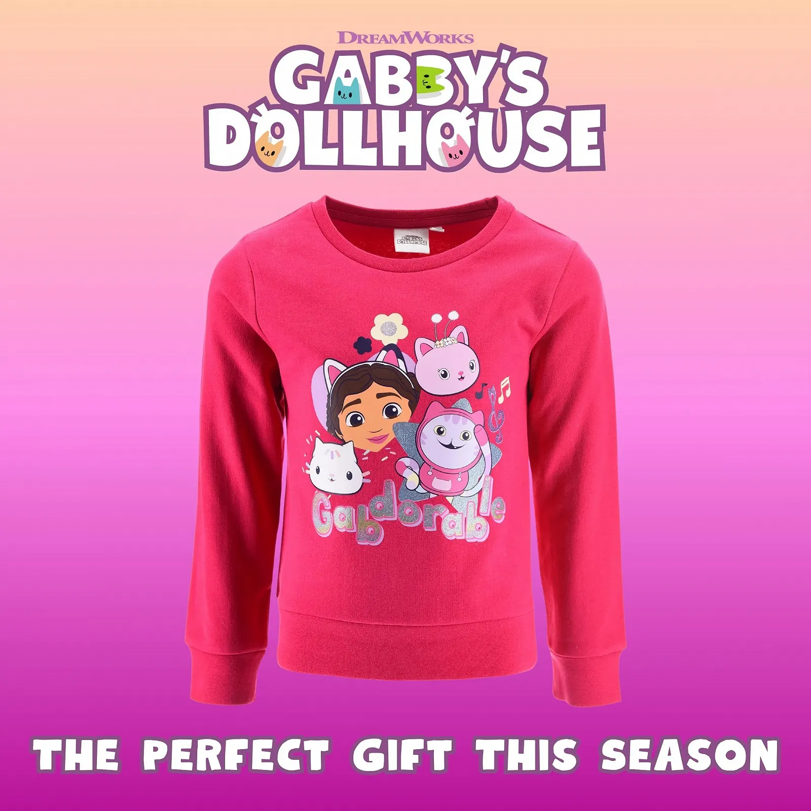 Свитшот Gabby's Dollhouse для девочек, детский свитер с дизайном Gabdorable, подарок для девочек, размеры от 3 до 6 лет, фото №8