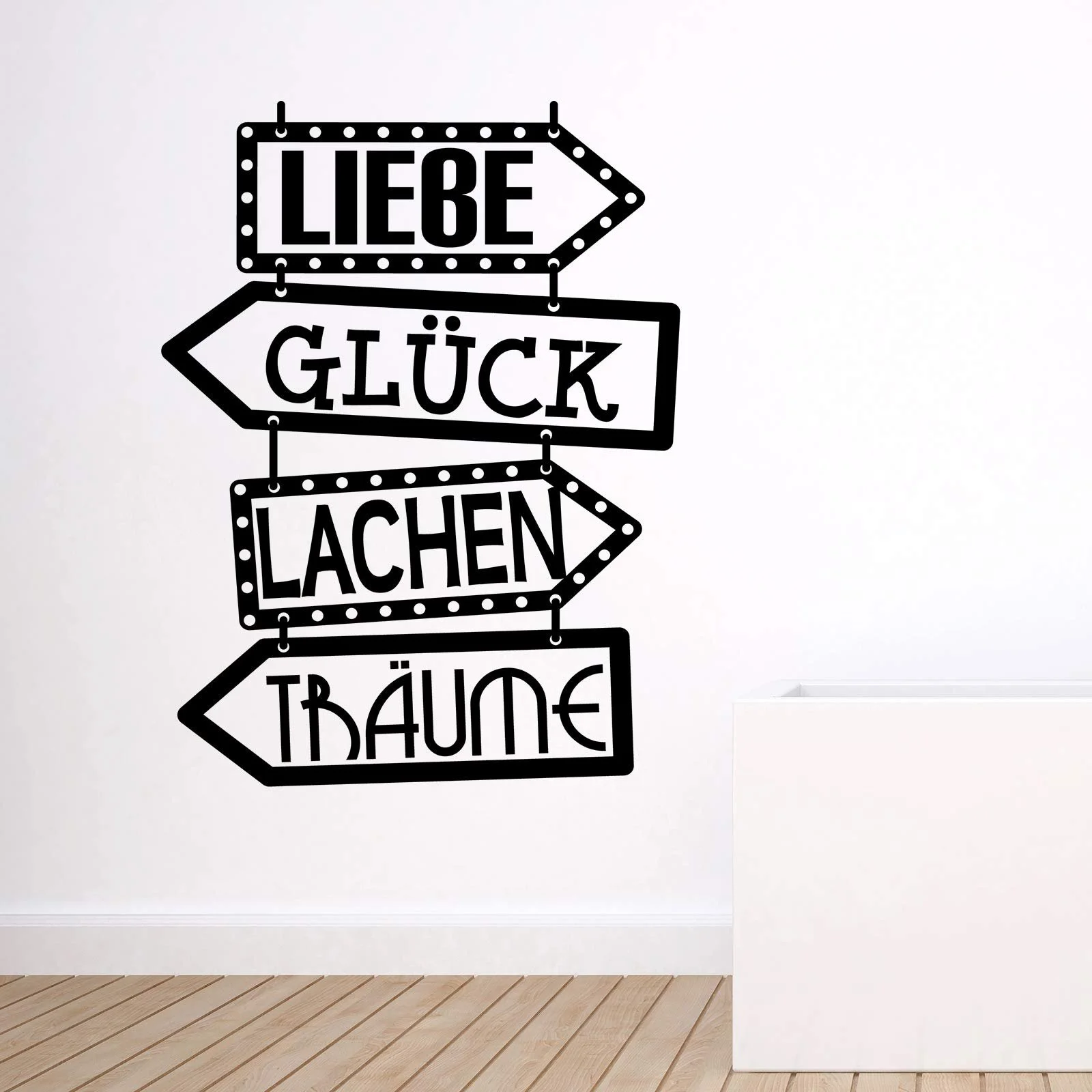 Настінна наклейка Docliick DC-143-AL Liebe Glück Німецька мова Чорна, фото №3