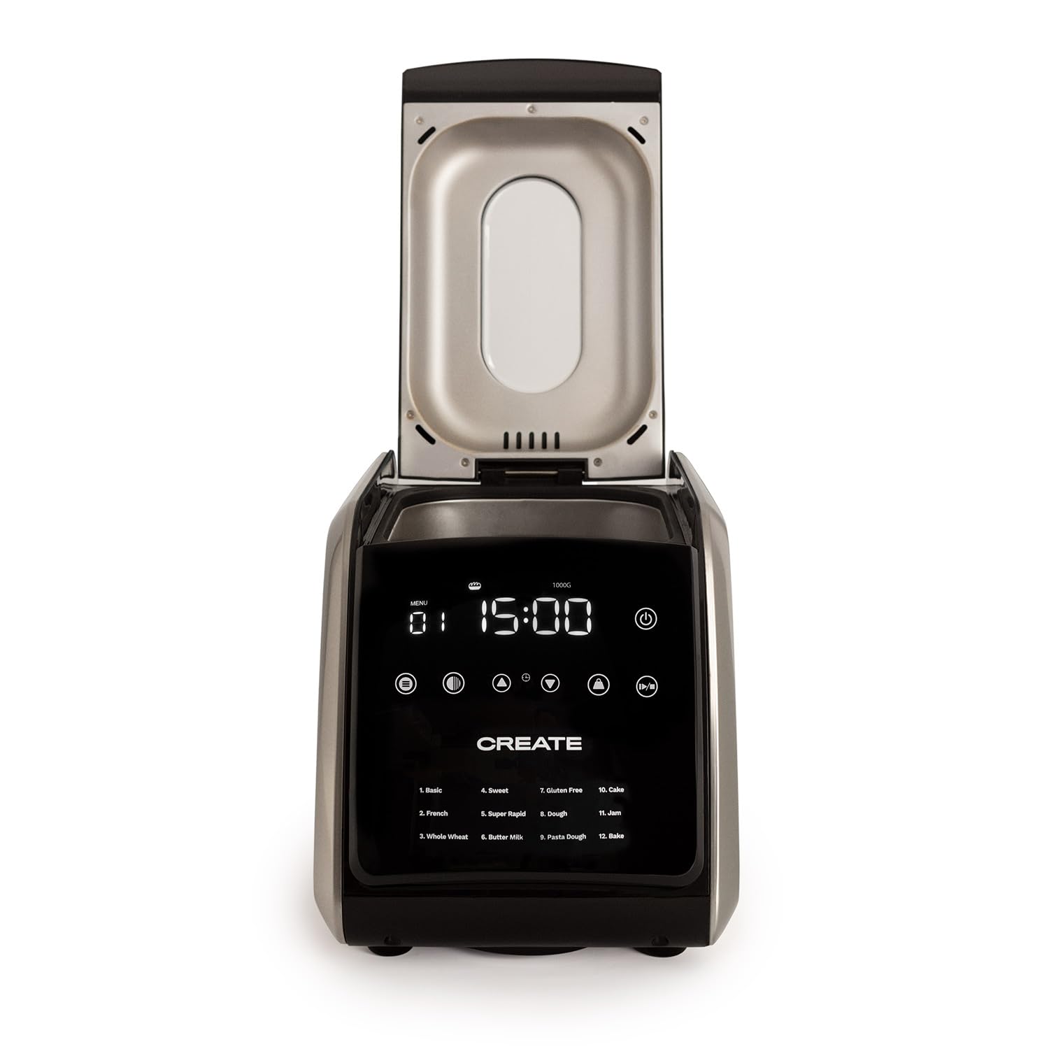 Хлібопічка CREATE Chef Bread Automatic 850W 12 Програм LCD Відображення 15 Годин Програмована з Аксесуарами, фото №2