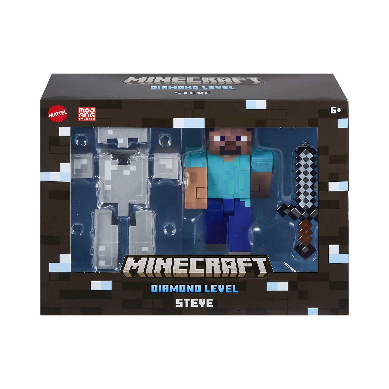 Фігурка Minecraft Diamond Level Steve 14 см, рухома, литий залізний обладунок, меч, блок для дорослих, фото №6