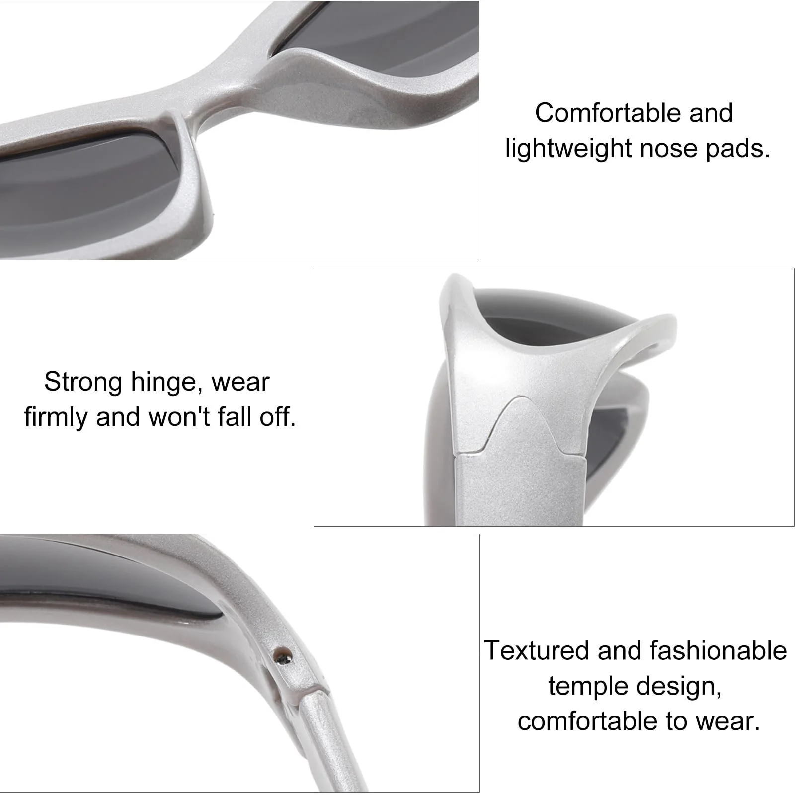 Солнцезащитные очки FOSDICK, 3 шт., Y2k, футуристические, легкие, обертывающие UV400, поляризованные спортивные, фото №2 Солнцезащитные очки FOSDICK, 3 шт., Y2k, футуристические, легкие, обертывающие UV400, поляризованные спортивные, фото №2