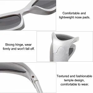 Солнцезащитные очки FOSDICK, 3 шт., Y2k, футуристические, легкие, обертывающие UV400, поляризованные спортивные synthetic.ua - Фото 1