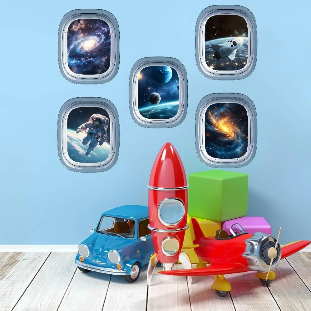 Наклейка на стіну SUPERDANT 3D Всесвіт та Галактика Космос Вікно Вінілова, фото №3
