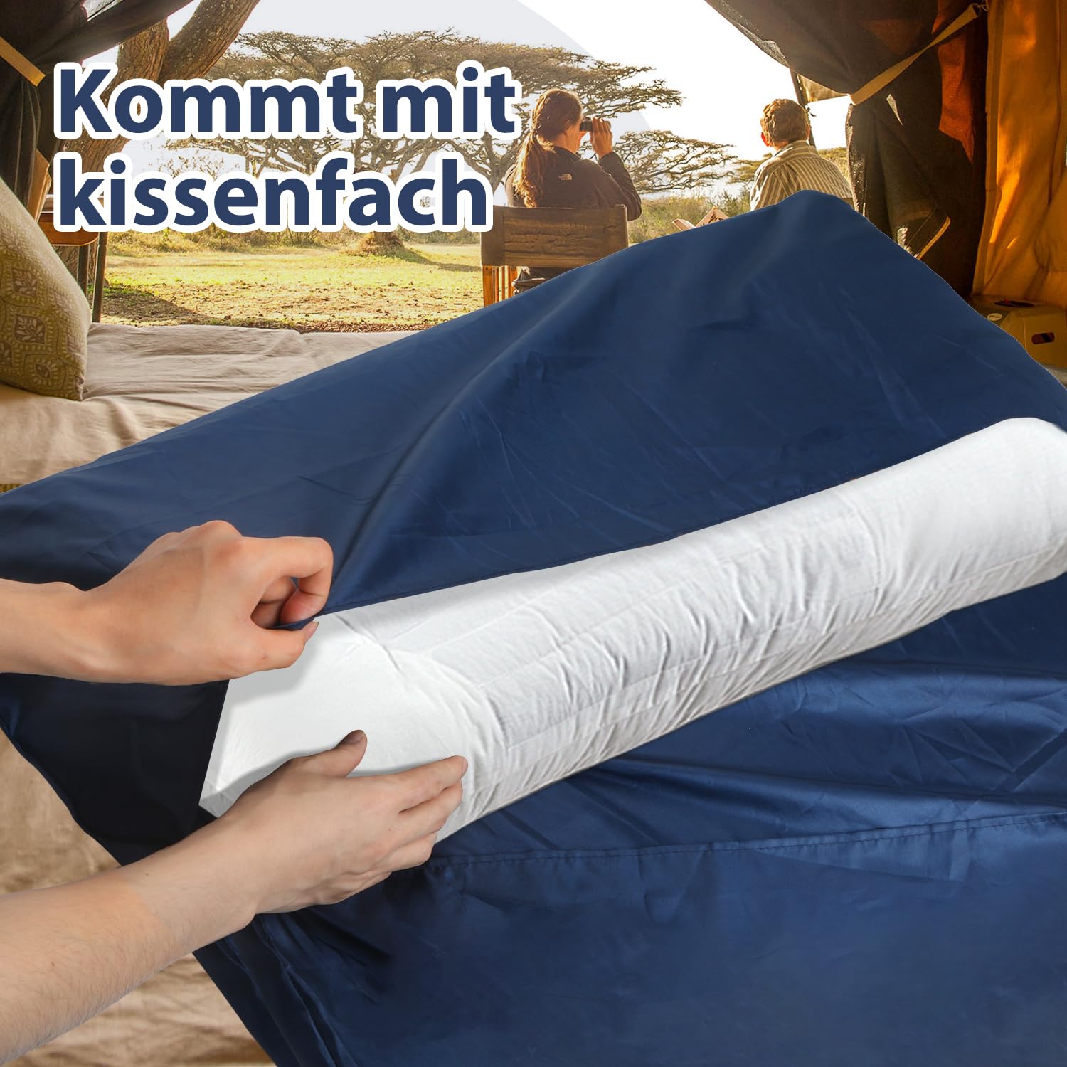 Спальный мешок Ultralight Microfibre с подушечкой и карманом на молнии 90 x 220 см, фото №4