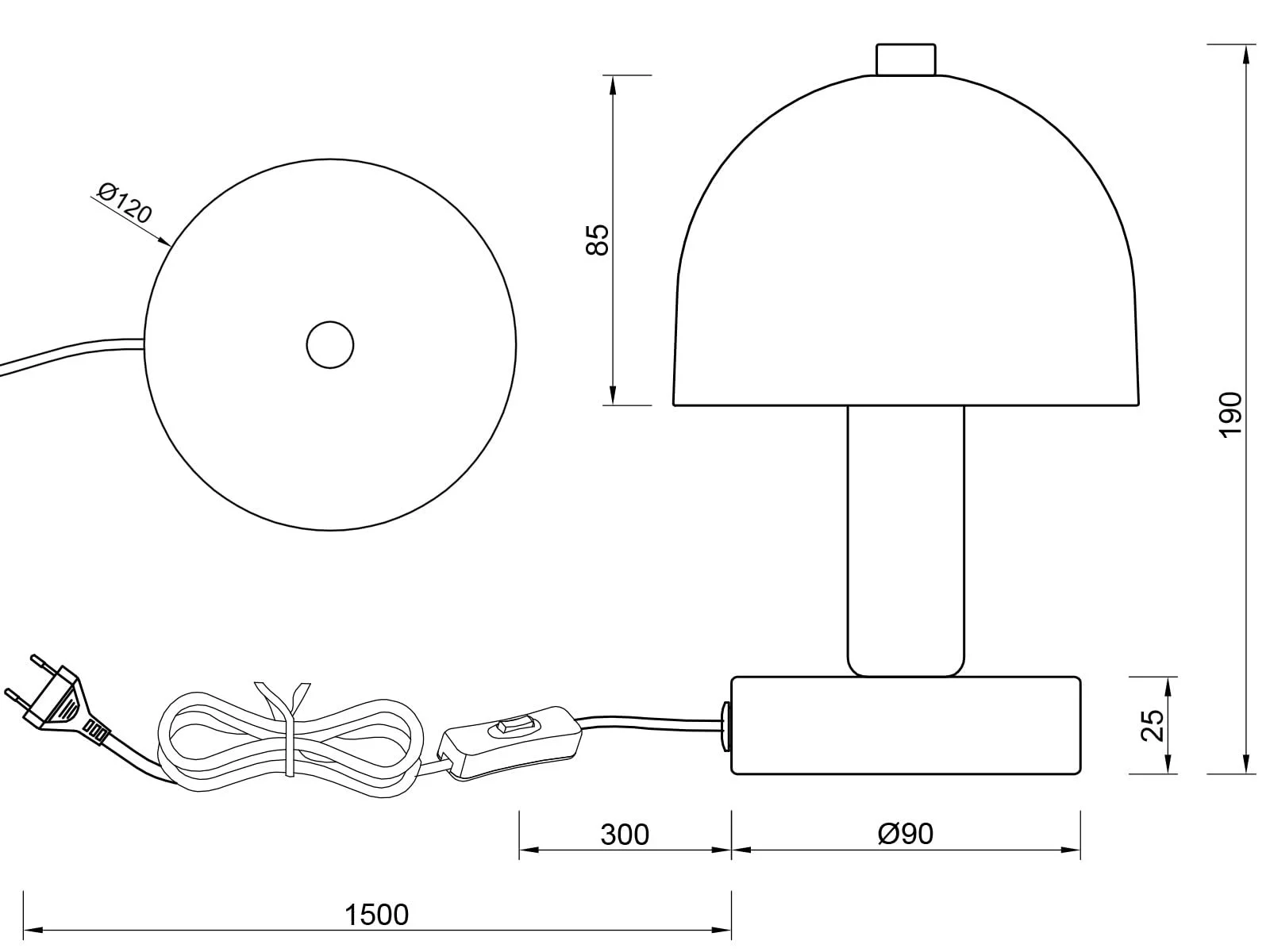 Настільна лампа RL LIVE YOUR LIGHT 18,5 см Чорно-білий, фото №6