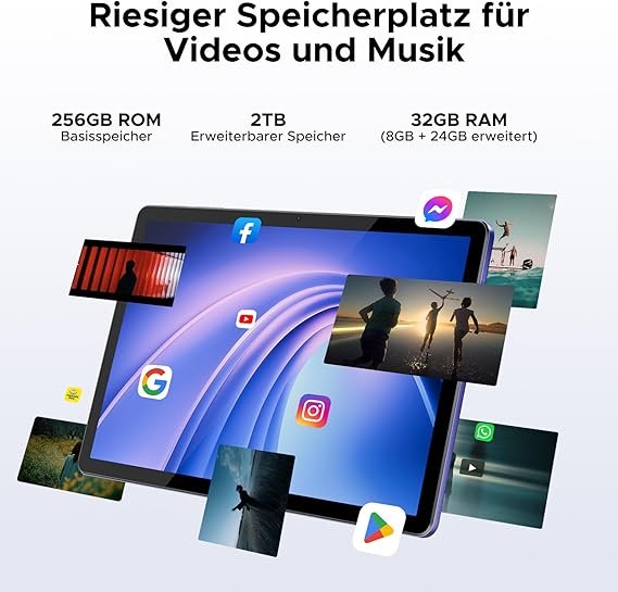 Планшет DOOGEE Tab G6+ 11" (8+24)/256 ГБ 4G 2 SIM 8 ядер Android 15 8000 мАг Чорний, фото №3