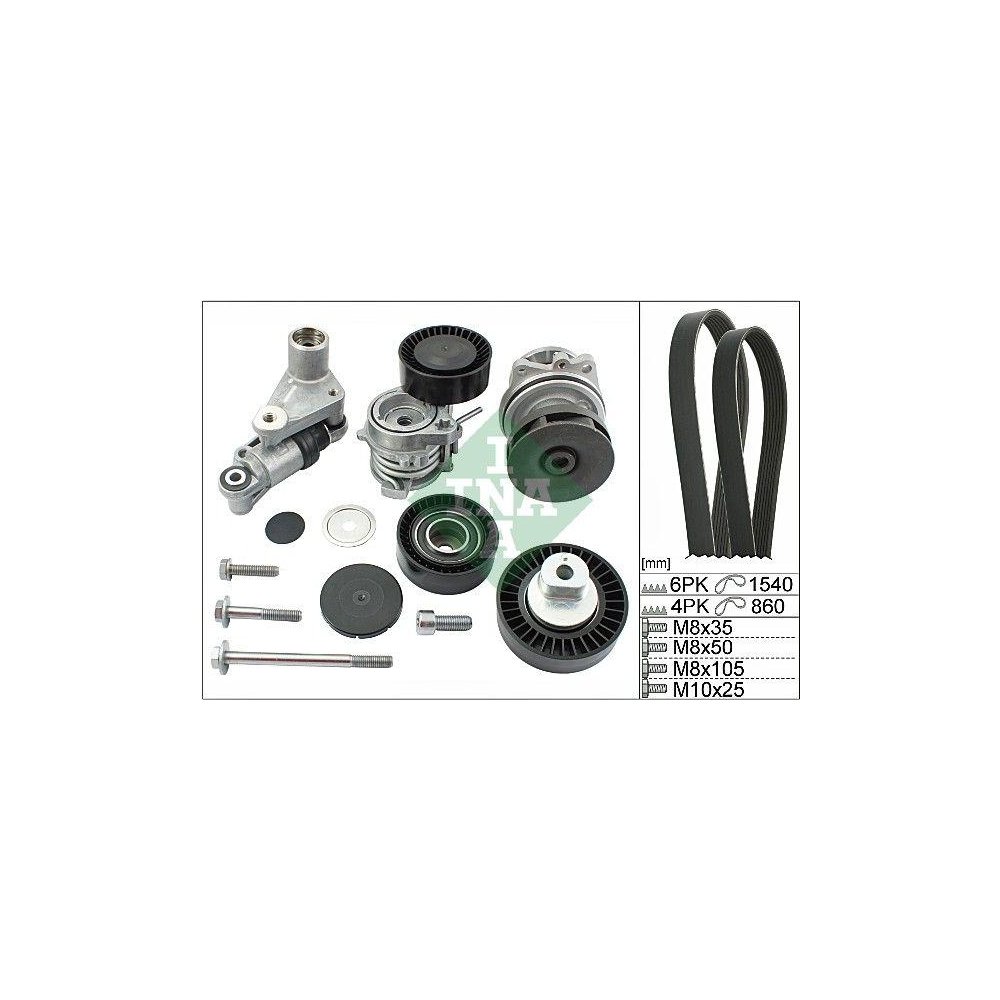 Водяной насос и комплект поликлинового ремня Schaeffler INA 529 0053 30 для BMW MINI, фото №1