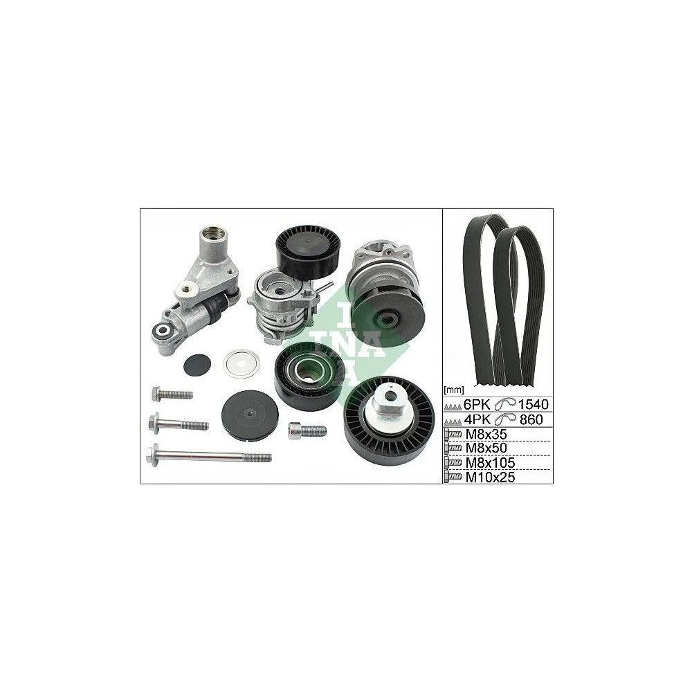 Водяной насос и комплект поликлинового ремня Schaeffler INA 529 0053 30 для BMW MINI, фото №1