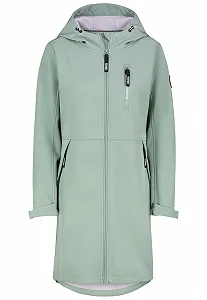 Женское пальто софтшелл Sublevel Переходная куртка с капюшоном, прорезными карманами - Фото 1