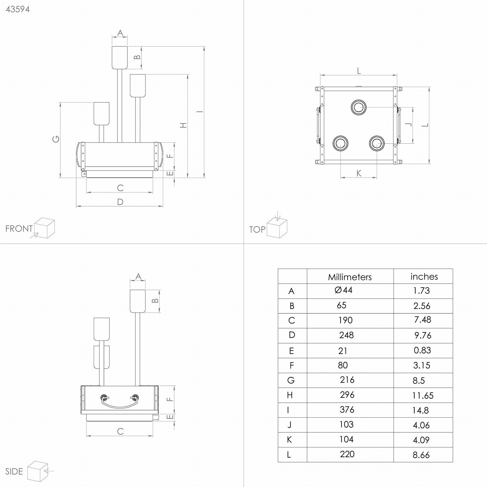 Настільна лампа EGLO Wootton 3-лампова Вінтажна Дерево та Метал E27 Коричнева та чорна, фото №5