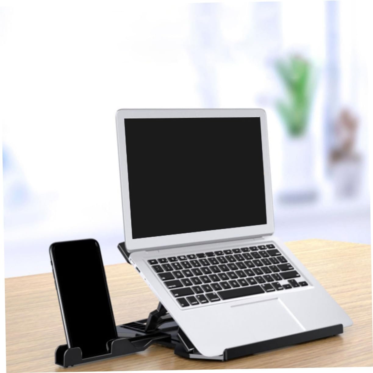Подставка для ноутбука Складная Регулируемая по высоте Держатель для ноутбука для эргономичной работы Портативная для школы Офиса и дома Улучшает комфорт во время работы, фото №6 Подставка для ноутбука Складная Регулируемая по высоте Держатель для ноутбука для эргономичной работы Портативная для школы Офиса и дома Улучшает комфорт во время работы, фото №6