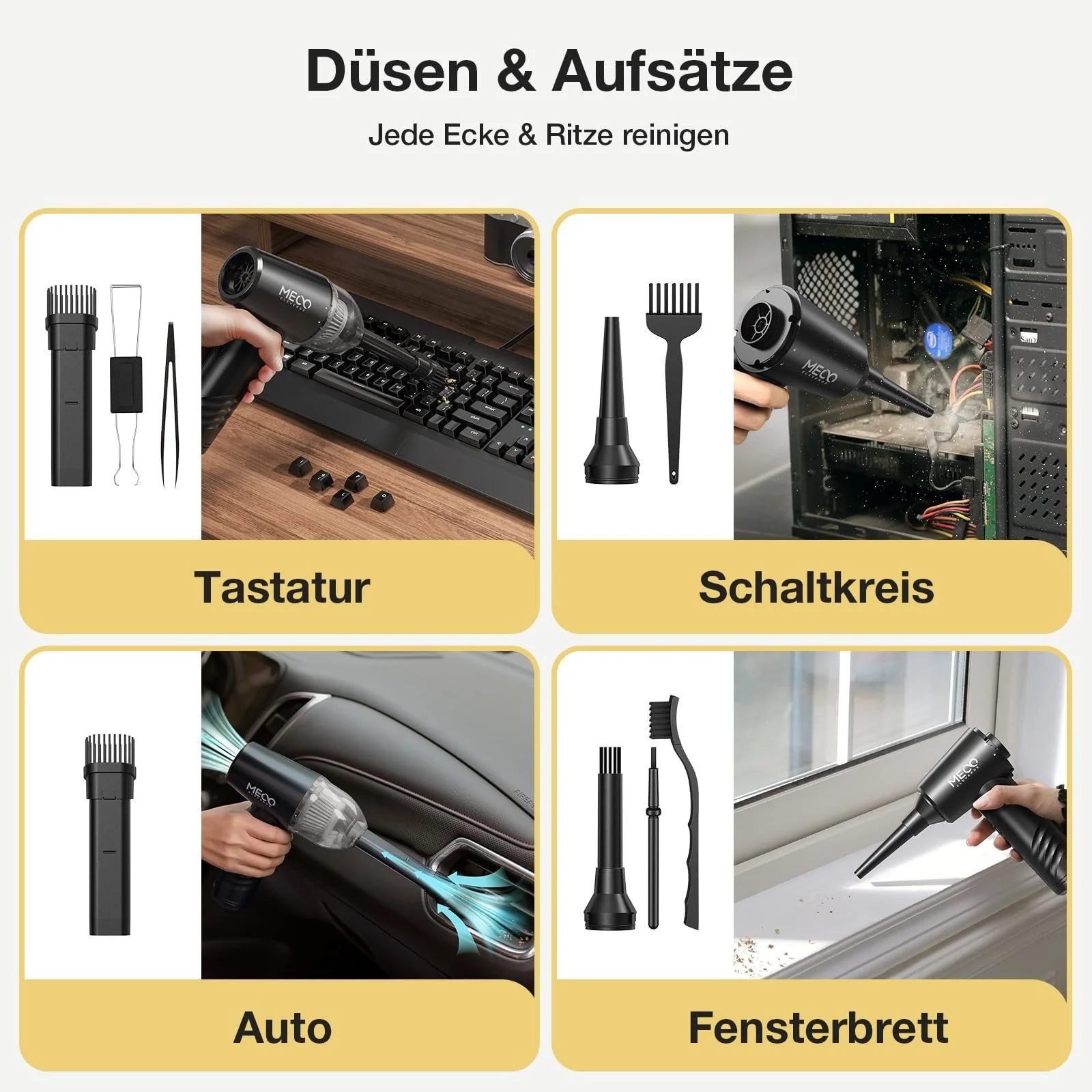 Електричний повітродувка  MECO ELEVERDE 2-в-1 100000 RPM 10Kpa 3 швидкості Акумуляторний Чорний, фото №5