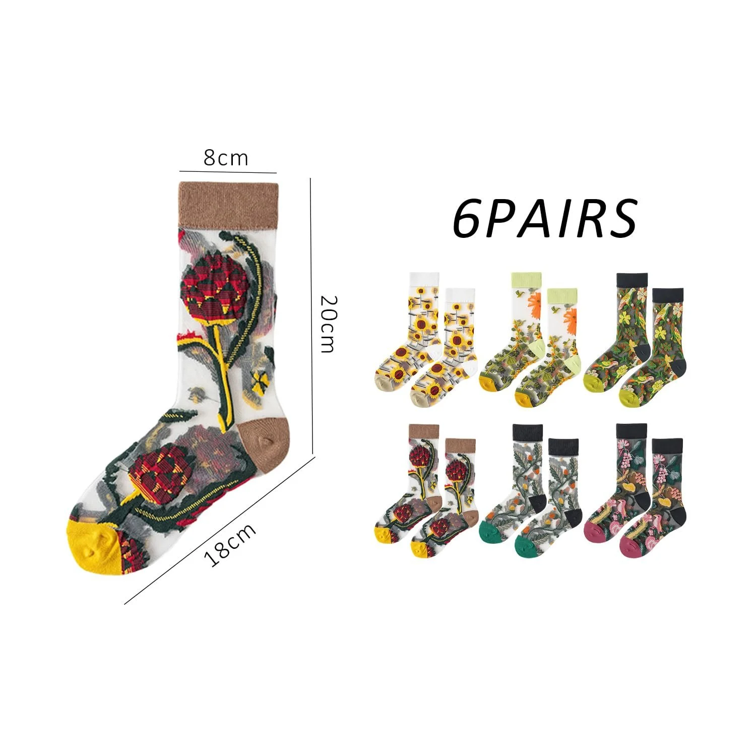 Шкарпетки з рюшами Жіночі прозорі 6 пар, фото №2 Шкарпетки з рюшами Жіночі прозорі 6 пар, фото №2