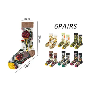 Шкарпетки з рюшами Жіночі прозорі 6 пар synthetic.ua - Фото 1