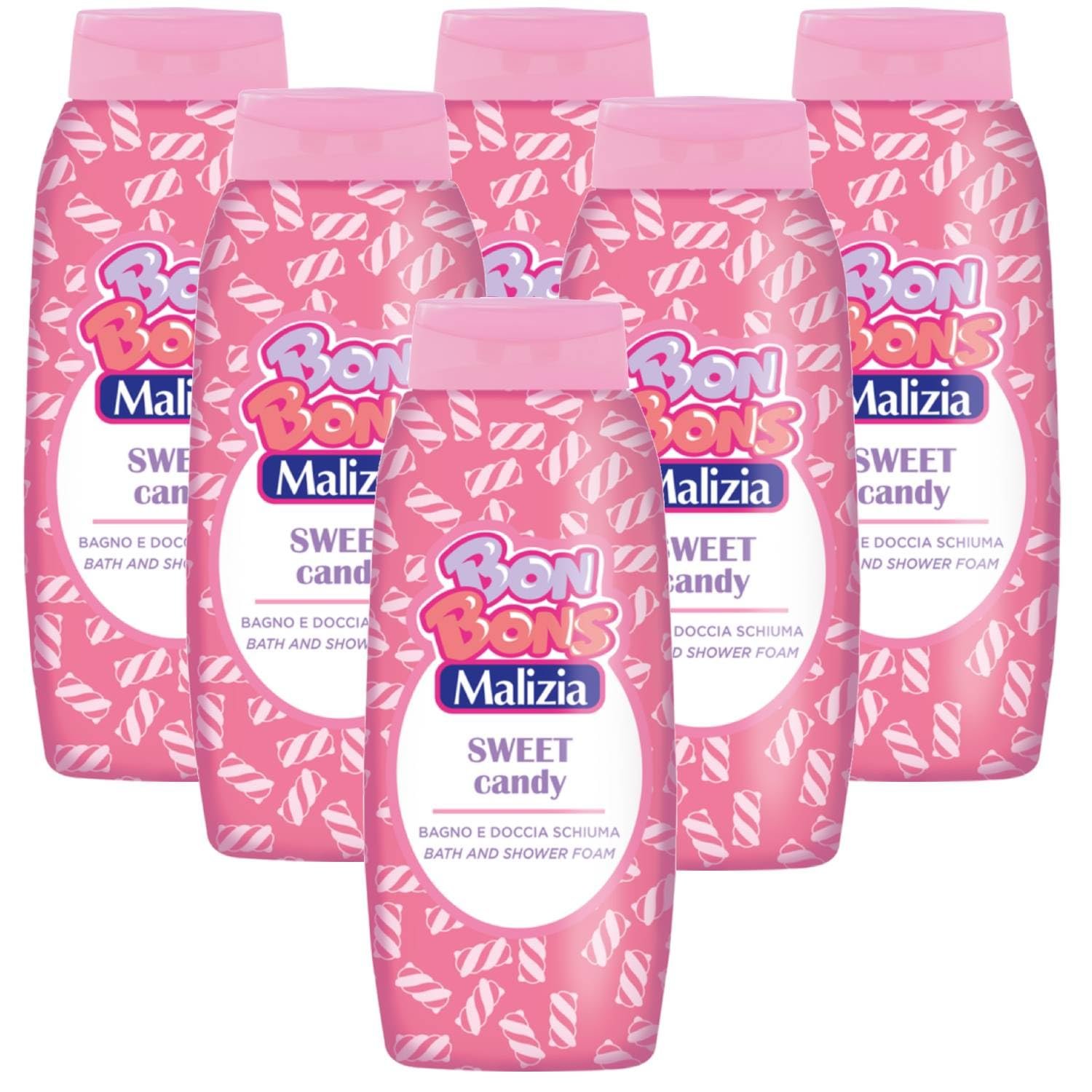 Гель для душу та піна для ванни Malizia Sweet Candy 500 мл 6 шт, фото №1 Гель для душу та піна для ванни Malizia Sweet Candy 500 мл 6 шт, фото №1