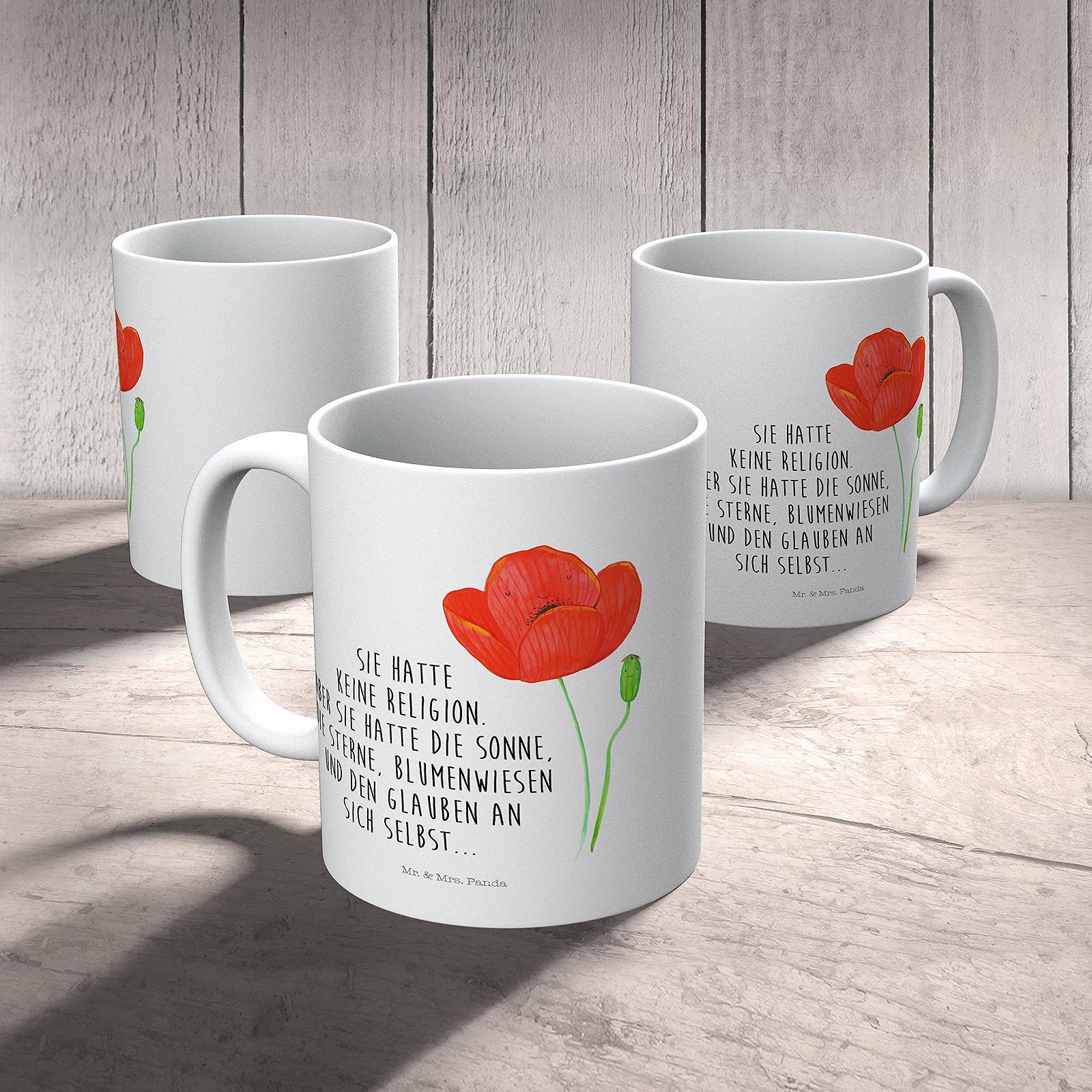 Детская чашка Mr. & Mrs. Panda Цветок мак Пластиковая, фото №2