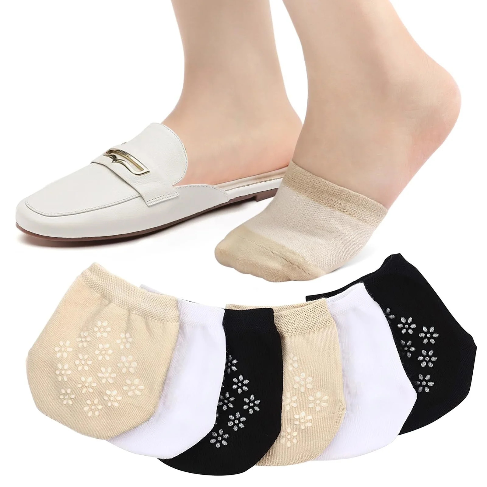 Шкарпетки для пальців ніг Бавовняні шкарпетки для передньої частини стопи (6 пар), фото №1