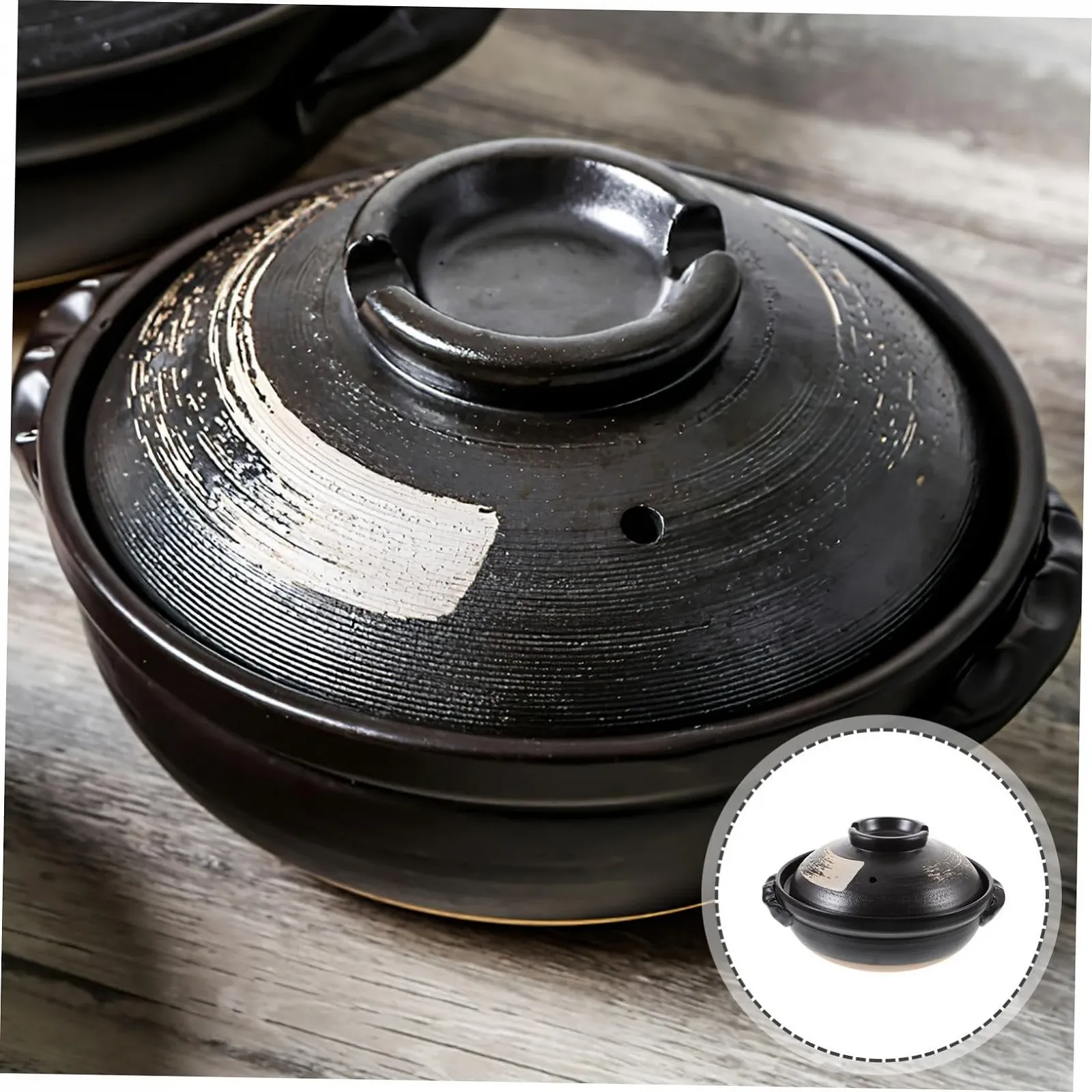 Кастрюля-сотейник INOOMP Keramik 900 мл с отверстиями для вентиляции глазурованная поверхность, фото №5