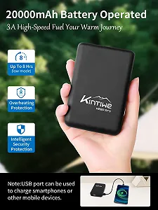 Электрическое одеяло Kintiwe с аккумулятором 20000 mAh, беспроводное, грелка для шеи и плеч с 4 зонами нагрева и 3 уровнями температуры synthetic.ua - Фото 1