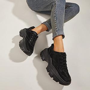 Кросівки Lucky Step жіночі 90S на платформі з масивною підошвою та стразами - повсякденні кросівки для ходьби в стилі Dad, на шнурівці synthetic.ua - Фото 1
