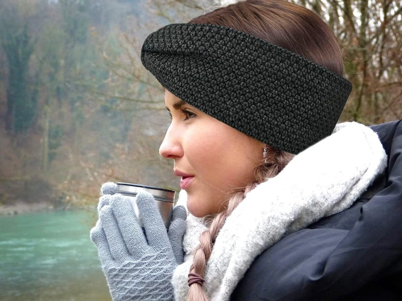 В'язана пов'язка на голову Жіноча SB1019X, фото №5 В'язана пов'язка на голову Жіноча SB1019X, фото №5