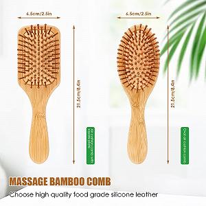 Щітка для волосся Bamboo, набір з 2 штук (1 x Round+1 x CSquare) synthetic.ua - Фото 1