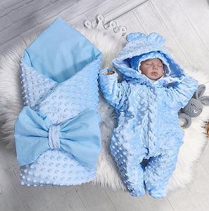 Купить Набор на выписку демисезон, утеплитель извлекается Плюш голубой - Фото 1 Набор на выписку демисезон, утеплитель извлекается Плюш голубой - Фото 1
